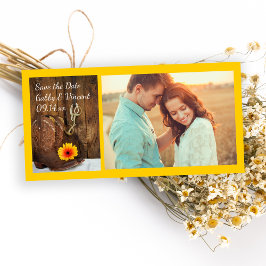 Cowboy Stiefel Daisy Pferde Bit Hochzeit Speichern Save The Date