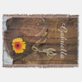 Cowboy Stiefel, Daisy und Horse Bit Western Decke (Vorderseite)