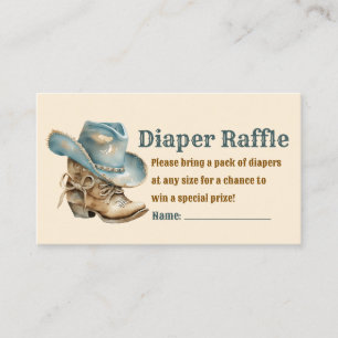 Cowboy Stiefel Diaper Tombola Babydusche stilvoll Begleitkarte