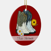Cowboy Stiefel, Erste Weihnachtsdekoration Keramik Ornament (Rechts)