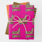 Cowboy-Stiefel Geschenkpapier Flachblatt-Set aus 3 Set (Beispiel)