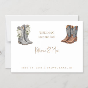Cowboy-Stiefel Hochzeit Save-the-Date Magneteinladung