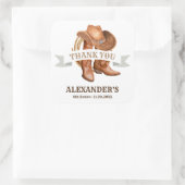 Cowboy Stiefel, Hut und Lasso Square Sticker (Tasche)