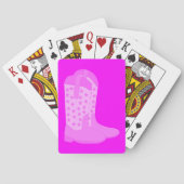 Cowboy Stiefel mit Sternen auf rosa Hintergrund Spielkarten (Rückseite)