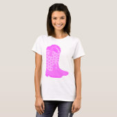 Cowboy Stiefel mit Sternen rosa T-Shirt (Vorne ganz)