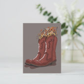 Cowboy-Stiefel mit Wildblumen Postkarte (Stehend Vorderseite)