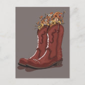 Cowboy-Stiefel mit Wildblumen Postkarte (Vorderseite)