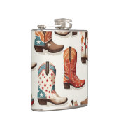 Cowboy-Stiefel-Muster Flachmann (Rechts)
