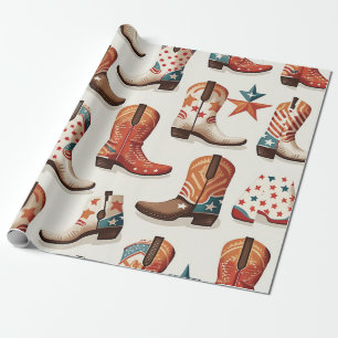 Cowboy-Stiefel-Muster Geschenkpapier