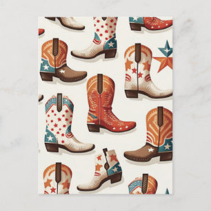 Cowboy-Stiefel-Muster Postkarte