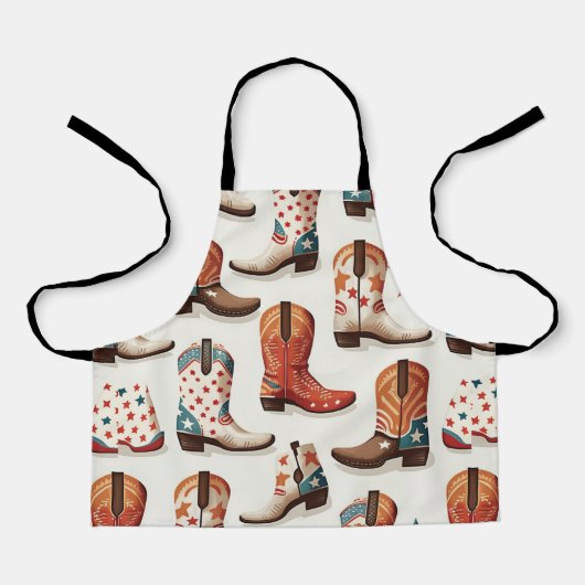 Cowboy-Stiefel-Muster Schürze (Vorderseite)