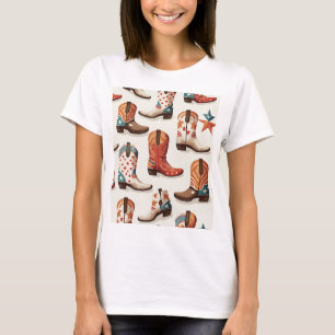 Cowboy-Stiefel-Muster T-Shirt