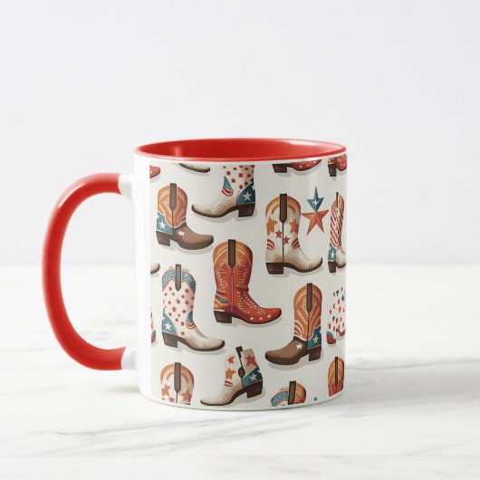 Cowboy-Stiefel-Muster Tasse (Links)