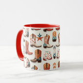 Cowboy-Stiefel-Muster Tasse (Vorderseite Links)