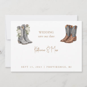 Cowboy-Stiefel Paar Foto Hochzeit Save the Date