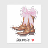 Cowboy Stiefel Pink Bow Sticker - Western Sticker (Blatt)