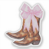 Cowboy Stiefel Pink Bow Sticker - Western Sticker (Vorderseite)