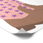 Cowboy Stiefel Pink Brown Lila Stars Poster (Ecke)