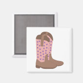 Cowboy Stiefel Pink Brown und Lila Sterne Magnet (Vorderseite/Rückseite)