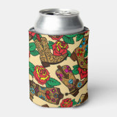 Cowboy Stiefel & Rose: Vintages Design. Dosenkühler (Kanne Vorderseite)