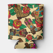 Cowboy Stiefel & Rose: Vintages Design. Dosenkühler (Vorderseite)