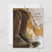 Cowboy Stiefel Spitzen Western Hochzeit speichern  Magneteinladung (Vorderseite)