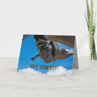 Cowboy Stiefel Sporen & Open Blue Sky Birthday Car