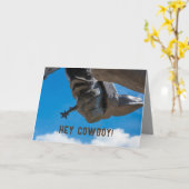 Cowboy Stiefel Sporen & Open Blue Sky Birthday Car Karte (Gelbe Blume)