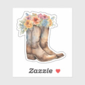 Cowboy Stiefel und Blume Aufkleber (Blatt)