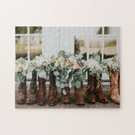 Cowboy Stiefel und Blume Puzzle