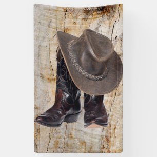 Cowboy Stiefel und Hut Banner