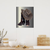 Cowboy Stiefel und Hut Poster (Küche)