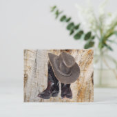 Cowboy Stiefel und Hut Postkarte (Stehend Vorderseite)