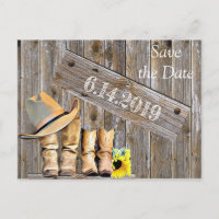 Cowboy Stiefel und Sonnenblumen Rettete DateWeddin