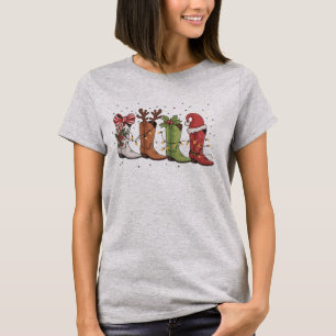 Cowboy-Stiefel-Weihnachten Western Cowgirl Land Xm T-Shirt
