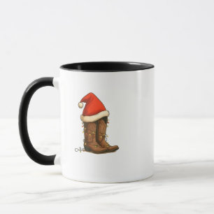Cowboy-Stiefel Weihnachten Western Santa Hut Tasse
