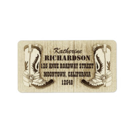 Cowboy Stiefel Western-Adressetiketten Adressaufkleber