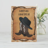 Cowboy Stiefel Western Brautparty Einladung (Stehend Vorderseite)