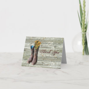 Cowboy-Stiefel Western Country Hochzeit Dankeschön Dankeskarte