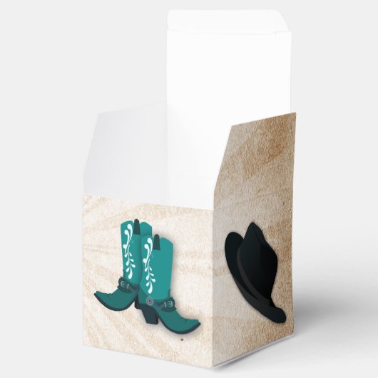 Cowboy Stiefel Western Personalisierte Gefälligkei Geschenkschachtel (Geöffnet)
