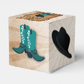Cowboy Stiefel Western Personalisierte Gefälligkei Geschenkschachtel (Rückseite)
