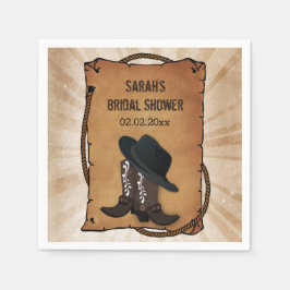Cowboy Stiefel Western personalisierte Hochzeitsna Serviette