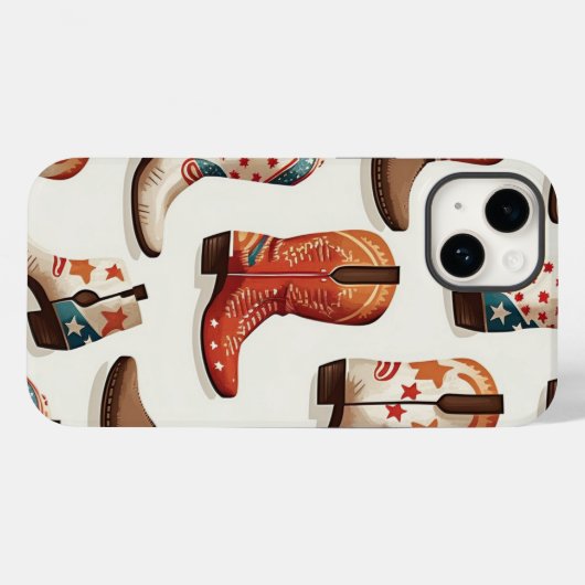 Cowboy Stiefelmuster Case-Mate iPhone Hülle (Rückseite (Horizontal))