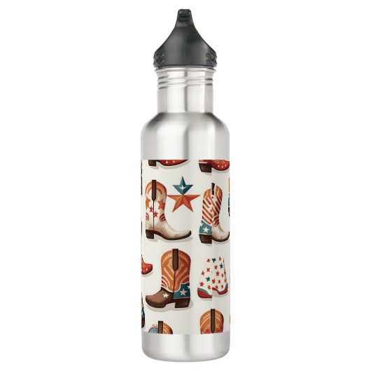 Cowboy Stiefelmuster Edelstahlflasche (Rechts)