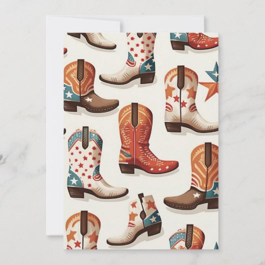 Cowboy Stiefelmuster Einladung (Rückseite)