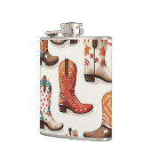 Cowboy Stiefelmuster Flachmann (Links)