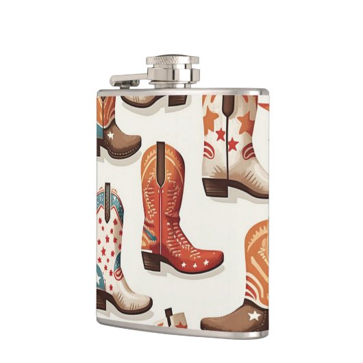 Cowboy Stiefelmuster Flachmann (Links)