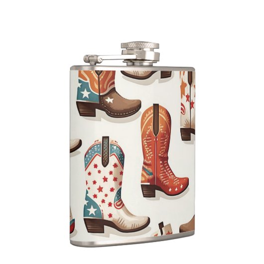 Cowboy Stiefelmuster Flachmann (Rechts)