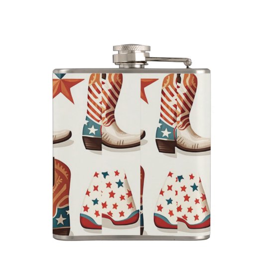 Cowboy Stiefelmuster Flachmann (Rückseite)