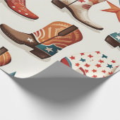 Cowboy Stiefelmuster Geschenkpapier (Ecke)